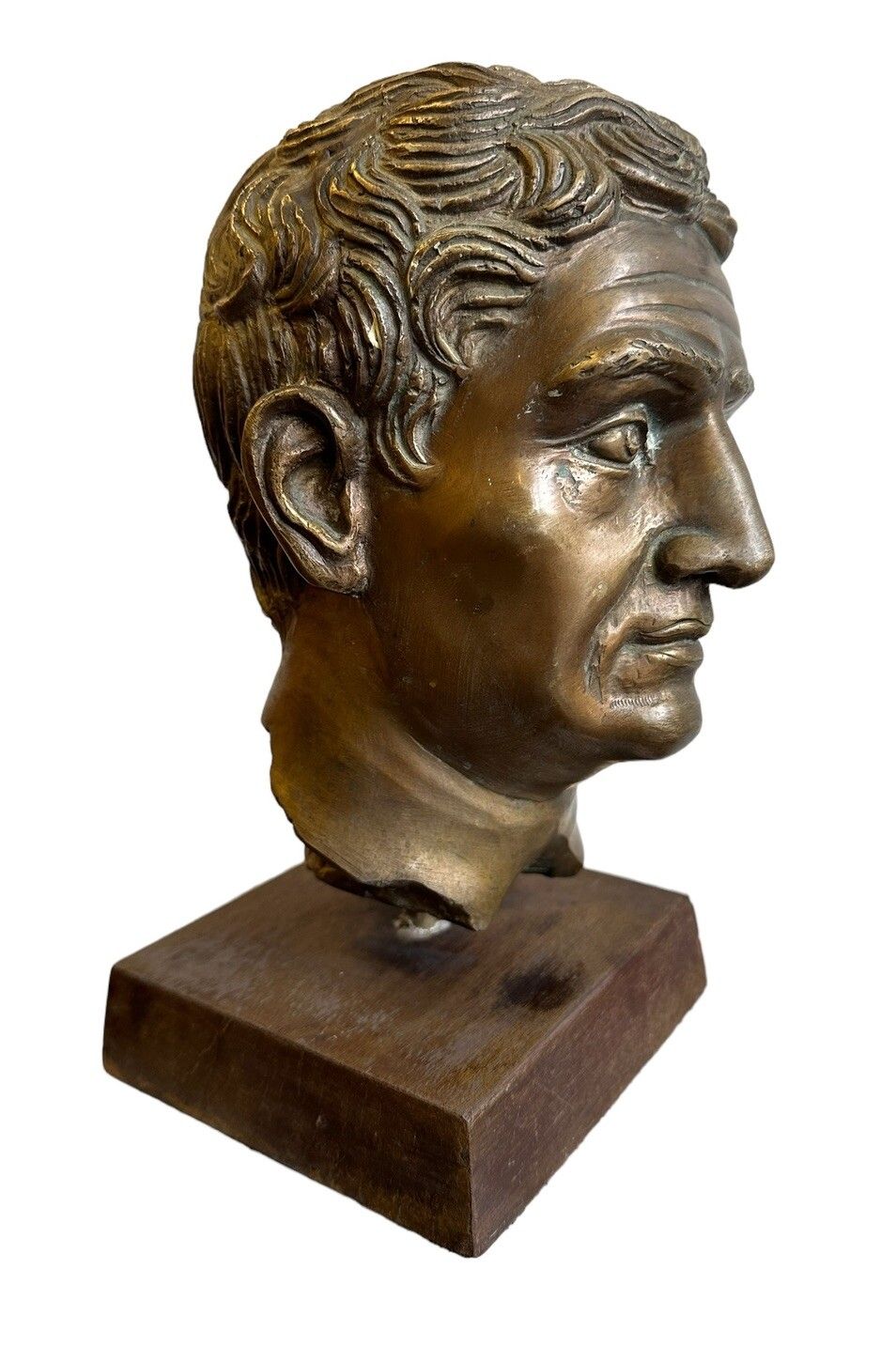 Antique Fine Detailed Bronze Head Bust