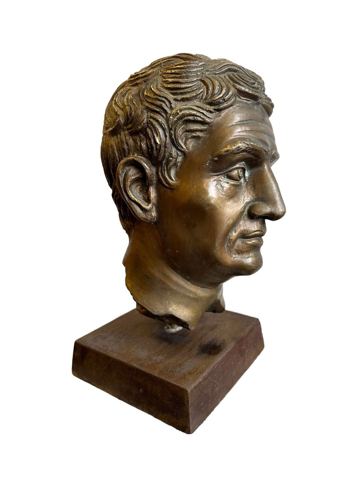 Antique Fine Detailed Bronze Head Bust photo Art