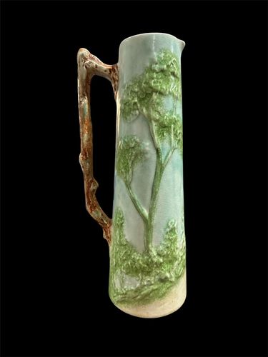 Radford England Art Deco Hand Painted Countryside Relief Tall Jug 11.25” Tall photo for sale