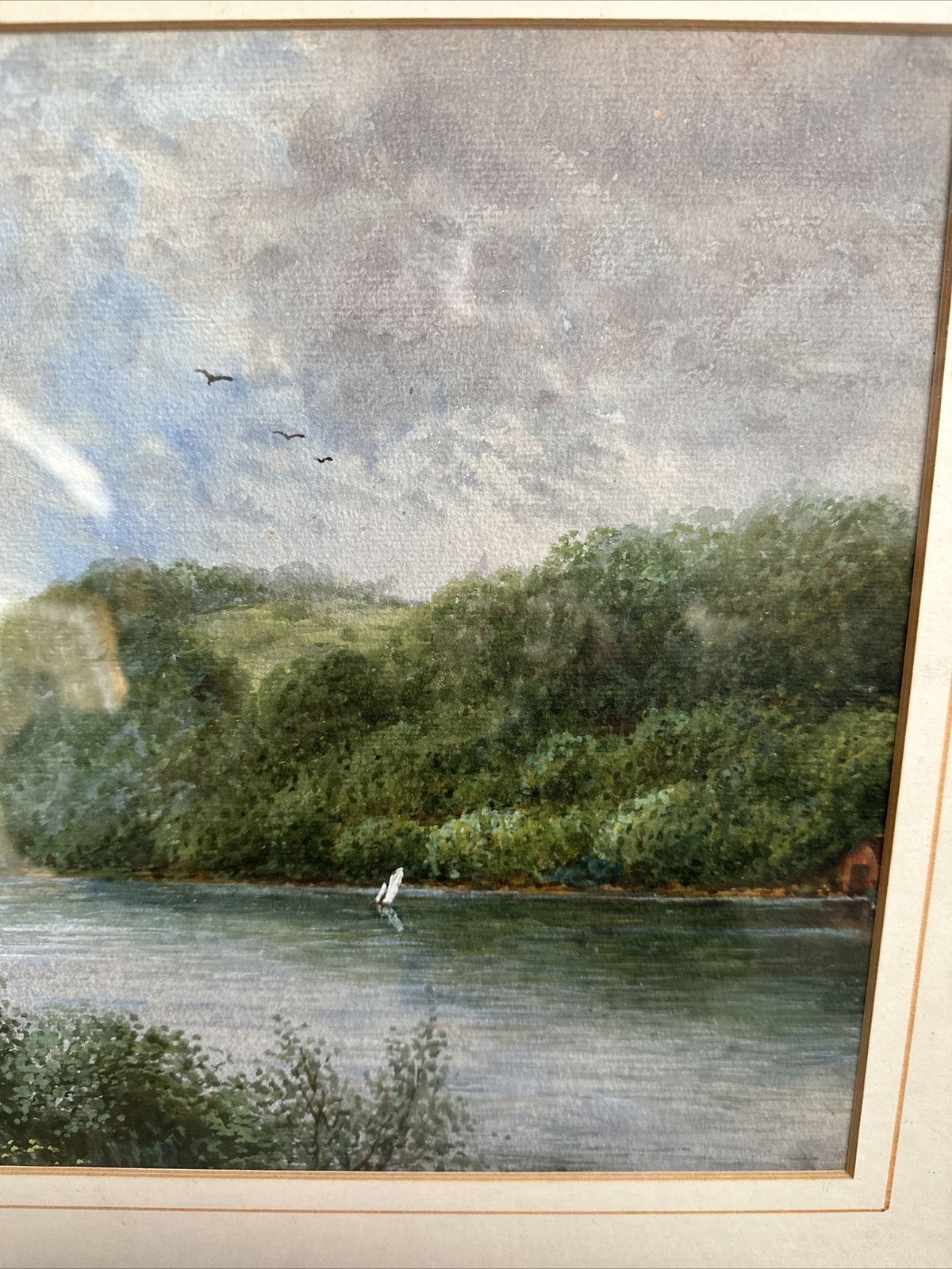 Antique Framed, Painting, Seascape Landscape, Cattle Scene photo Art