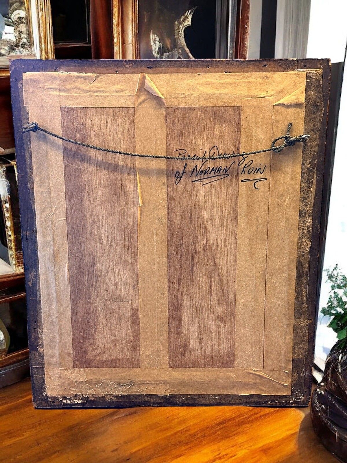Antique 19th C Sketch Drawing Norman Ruins Sicily  Framed And Glazed photo for sale
