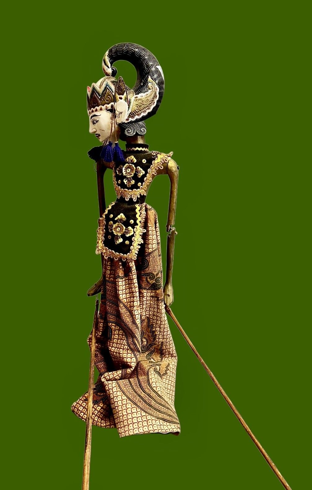 Old Eastern Burmese Mationette Puppet Wooden Hand Painted & Carved 67cm High photo furniture