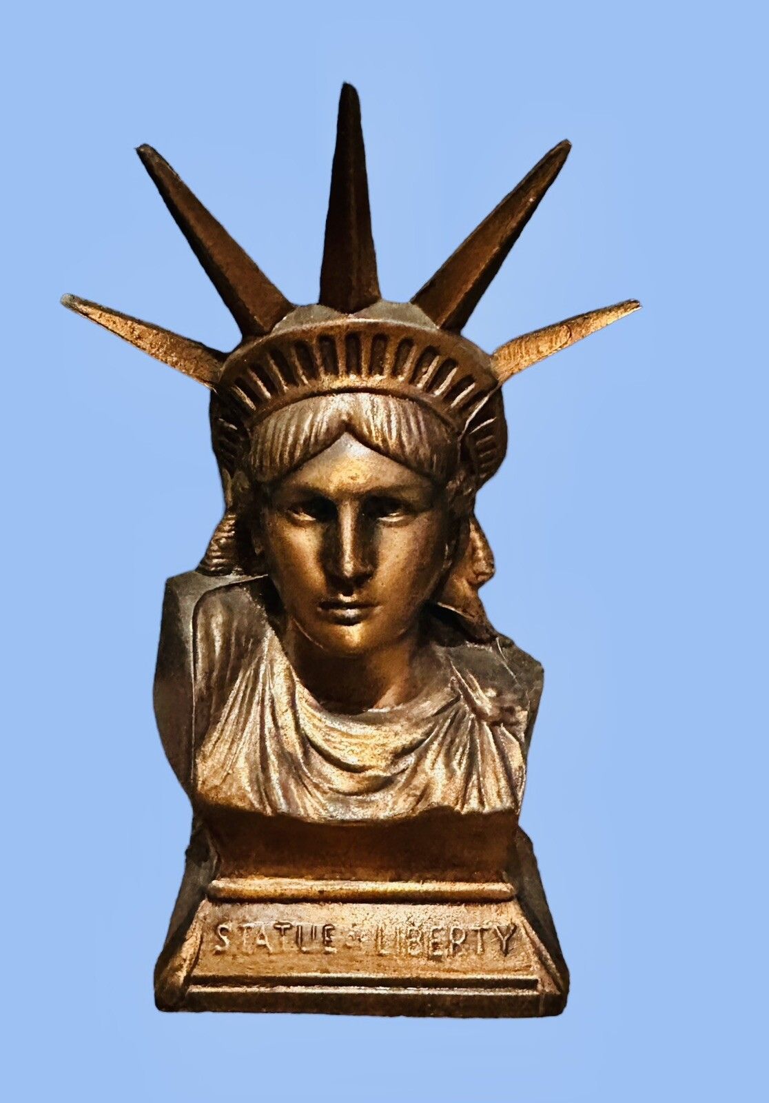 Cast Iron Bank, Statue Of Liberty Bust, Lberty State Bank