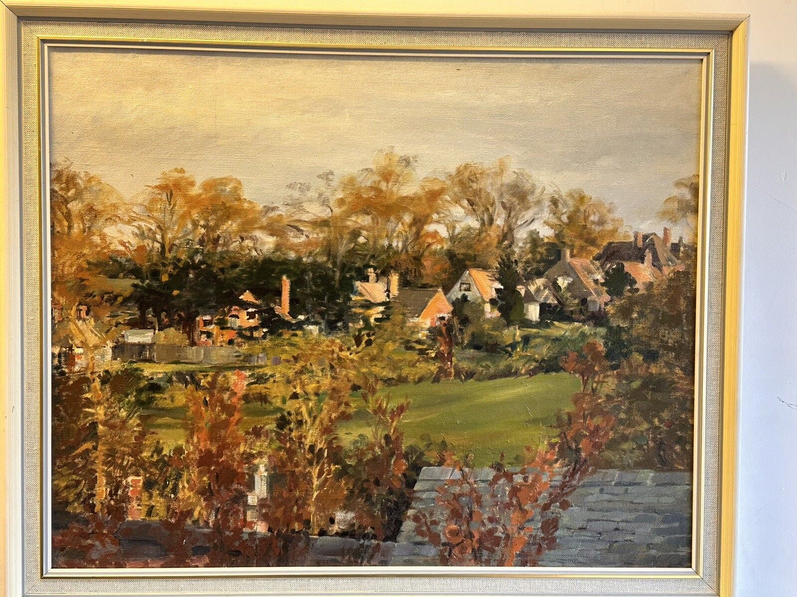 Vintage Oil On Board Countryside Scene Scene Signed By Artist photo for sale