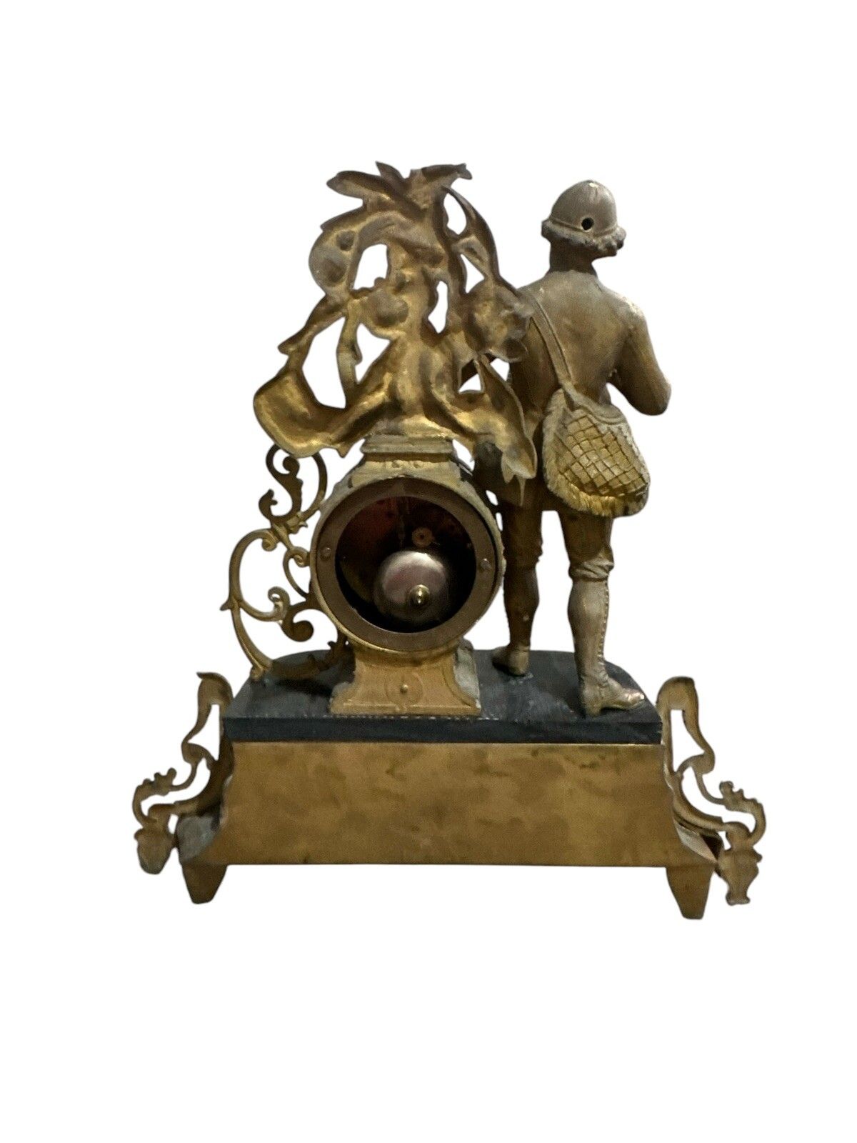 F Marti French Figural Bell Chime Mantle Clock Country House photo 165.0
