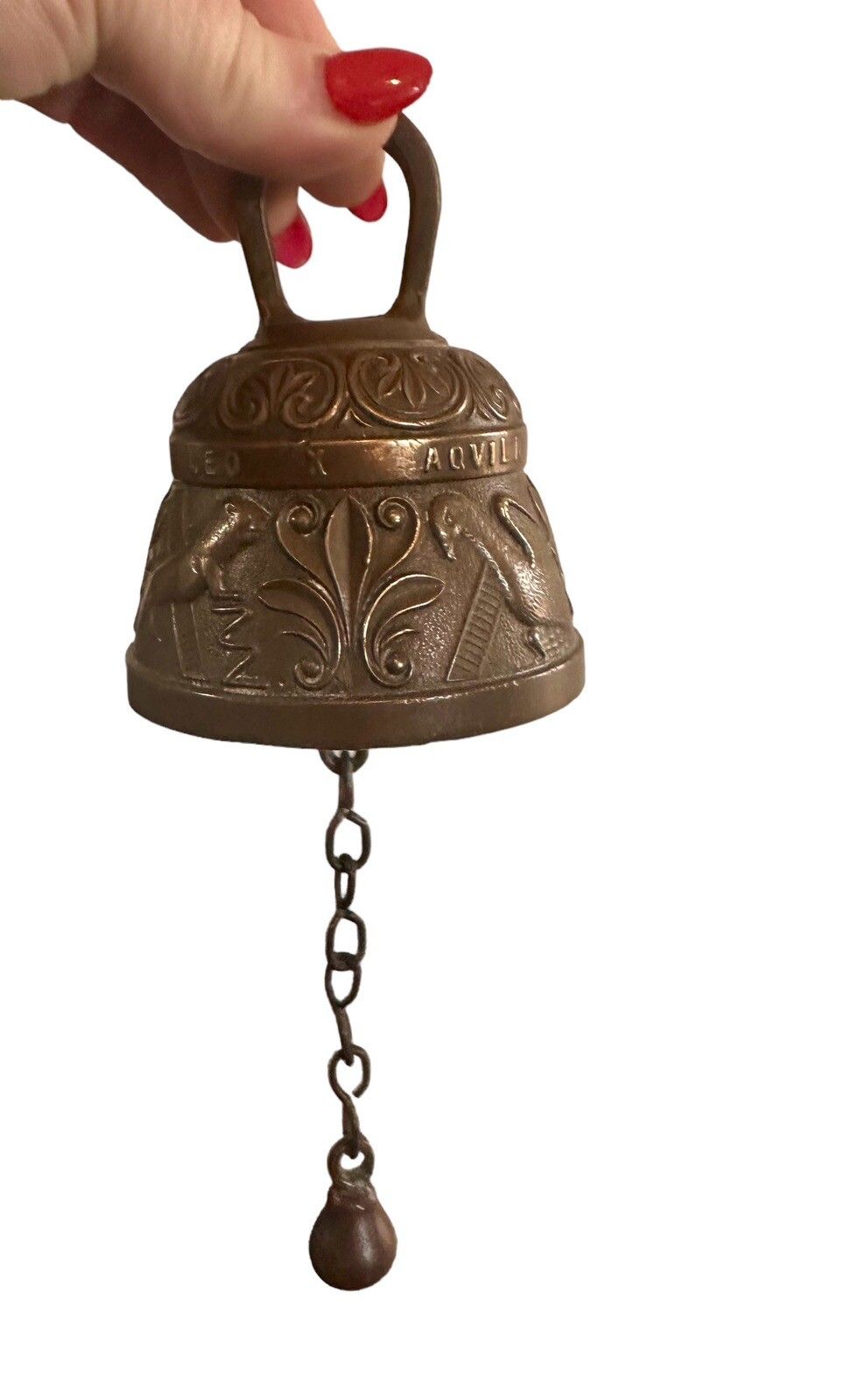 Antique Bell Of Court Or Monastery Bronze Words Latin Leo Seticanus