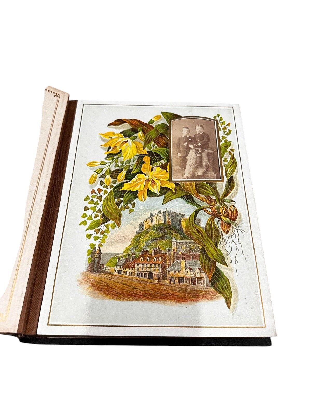 55.0 Victorian Leather Bound Photo Album photo