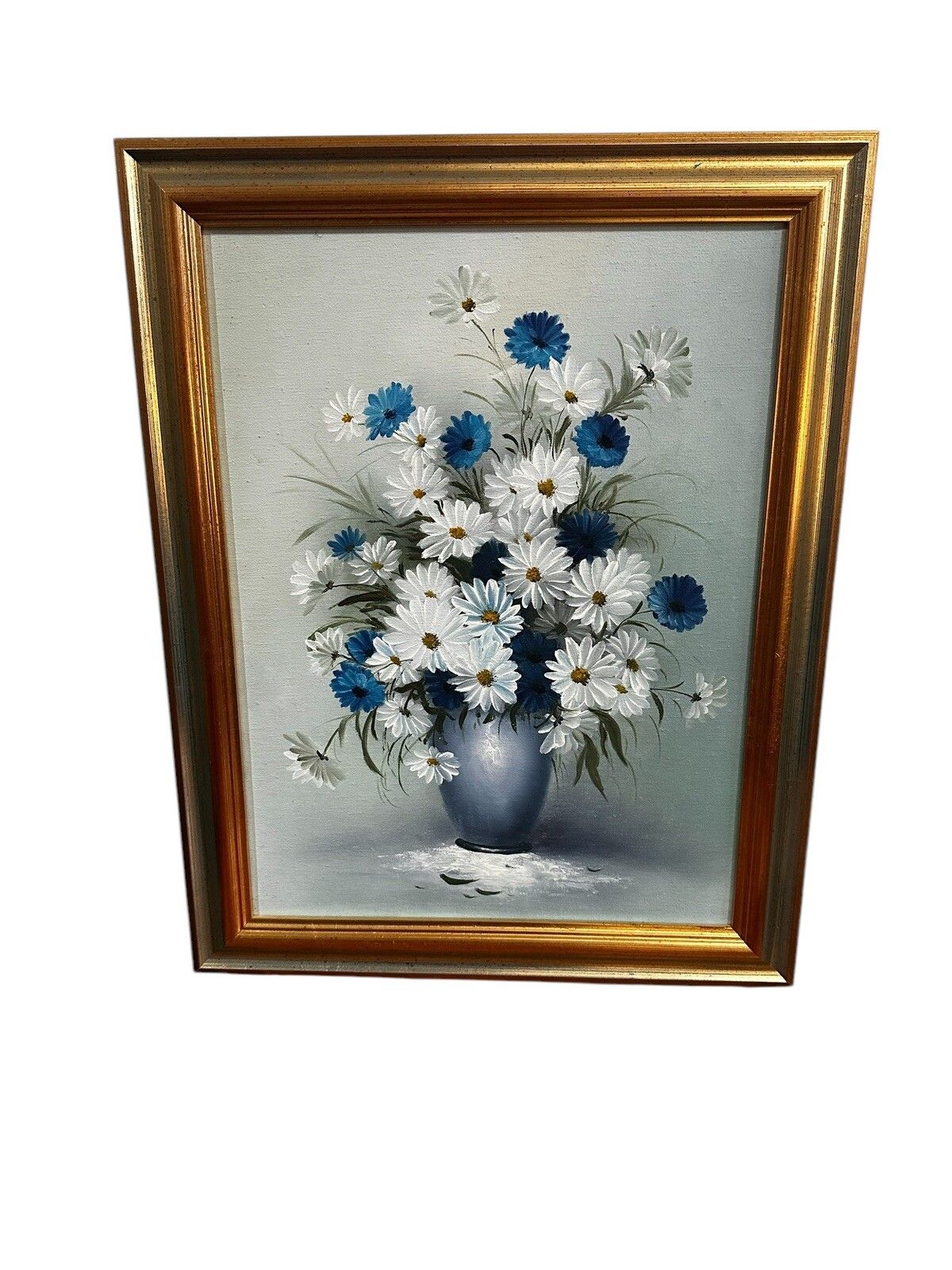 Mid Century  Still Life Botanical Floral Oil Painting Beautiful 48 By 38cm