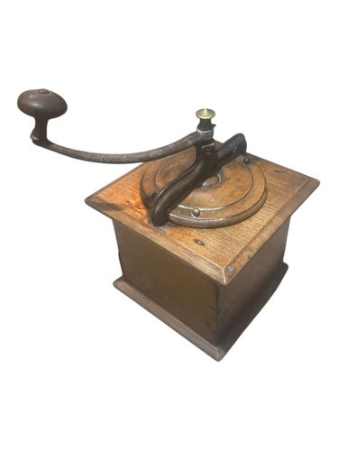 Allez Fred Antique Brass/Wood Hand Crank French Rustic Coffee Grinder/Mill photo buy
