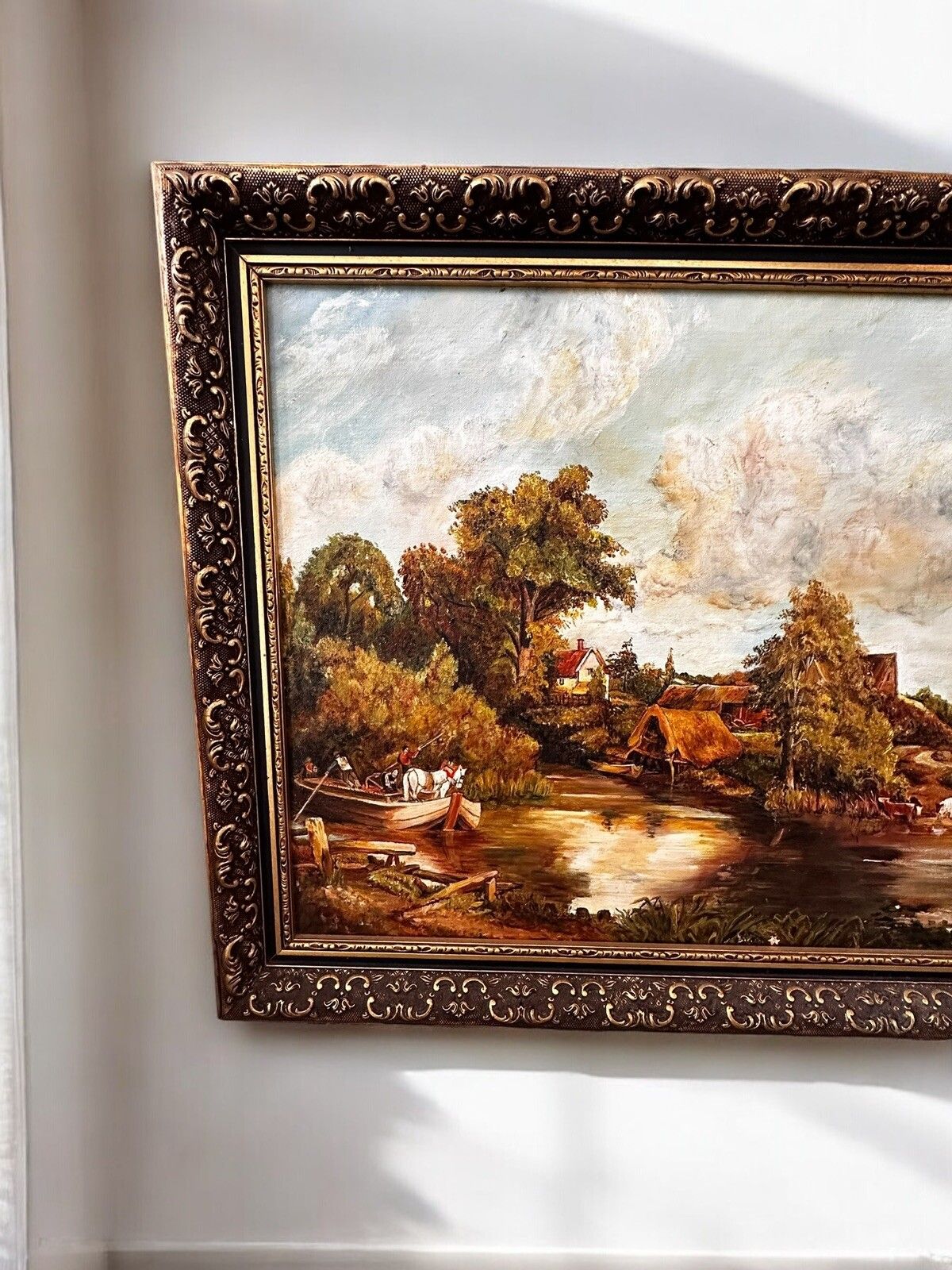 Original Oil On Canvas By Listed Artist R. Wignall After John Constable 60x49cm photo furniture