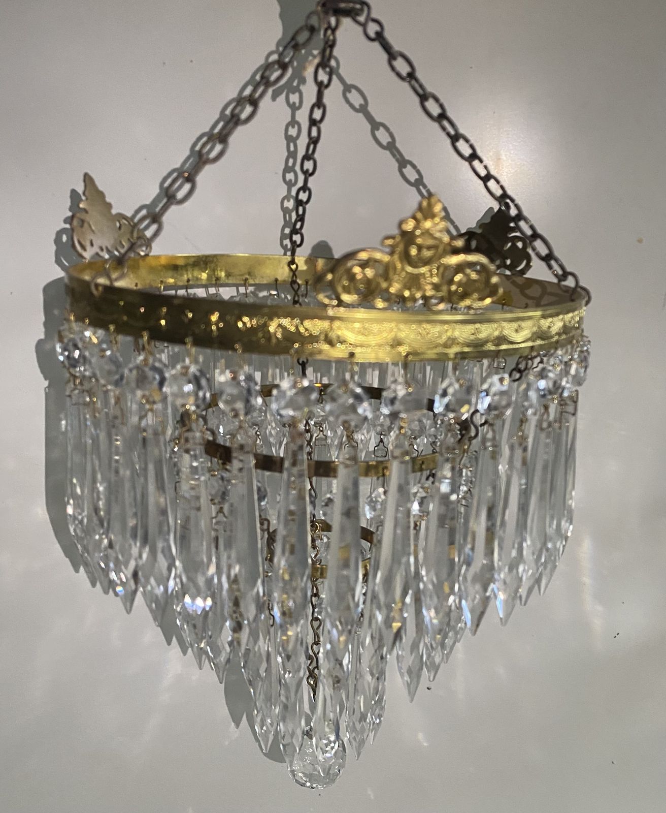 Gorgeous Pair Of Antique Icicle Drop Chandeliers photo vinterior