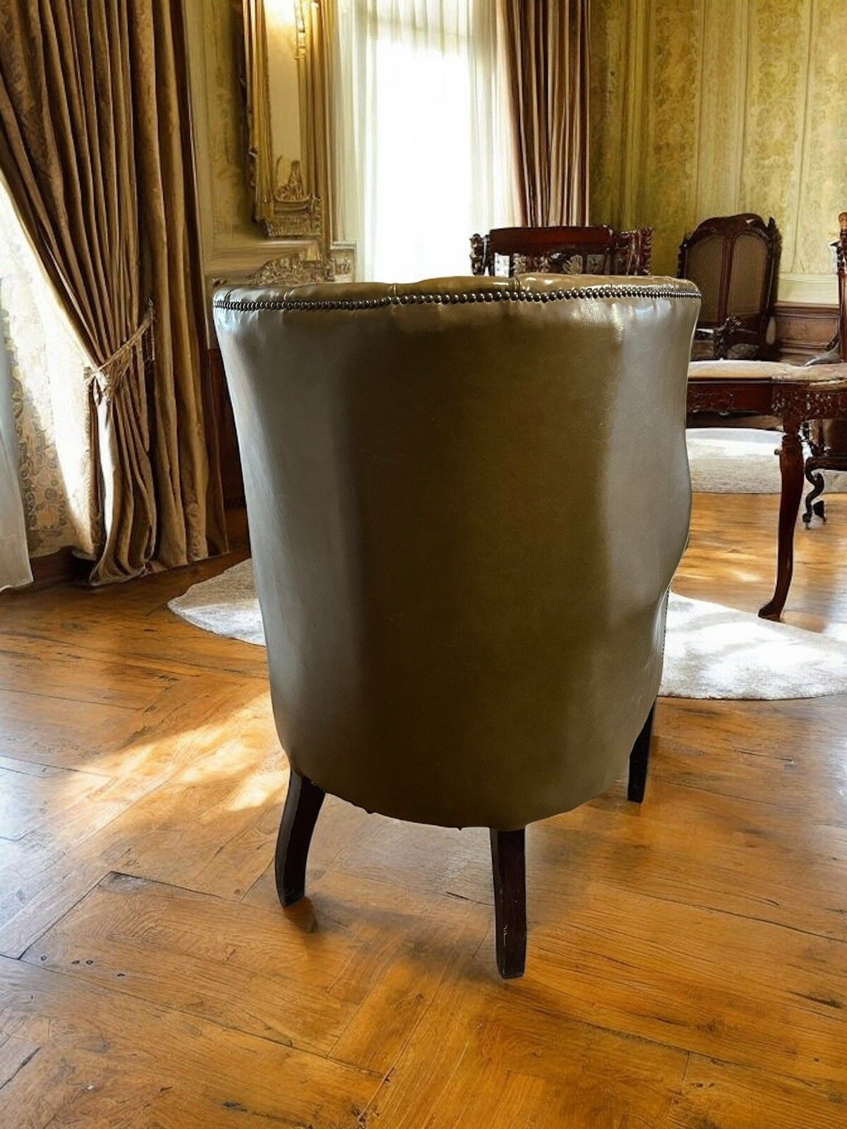Butlers Wingback Armchair George III Style Leather Upholstered  Superb Quality photo vinterior