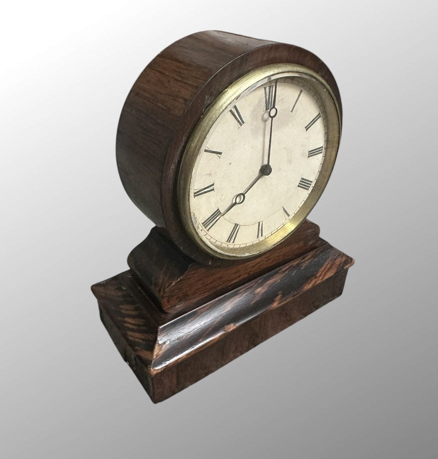 Miniature 19th Century French Simulated Rosewood Mantel Timepiece Beautiful