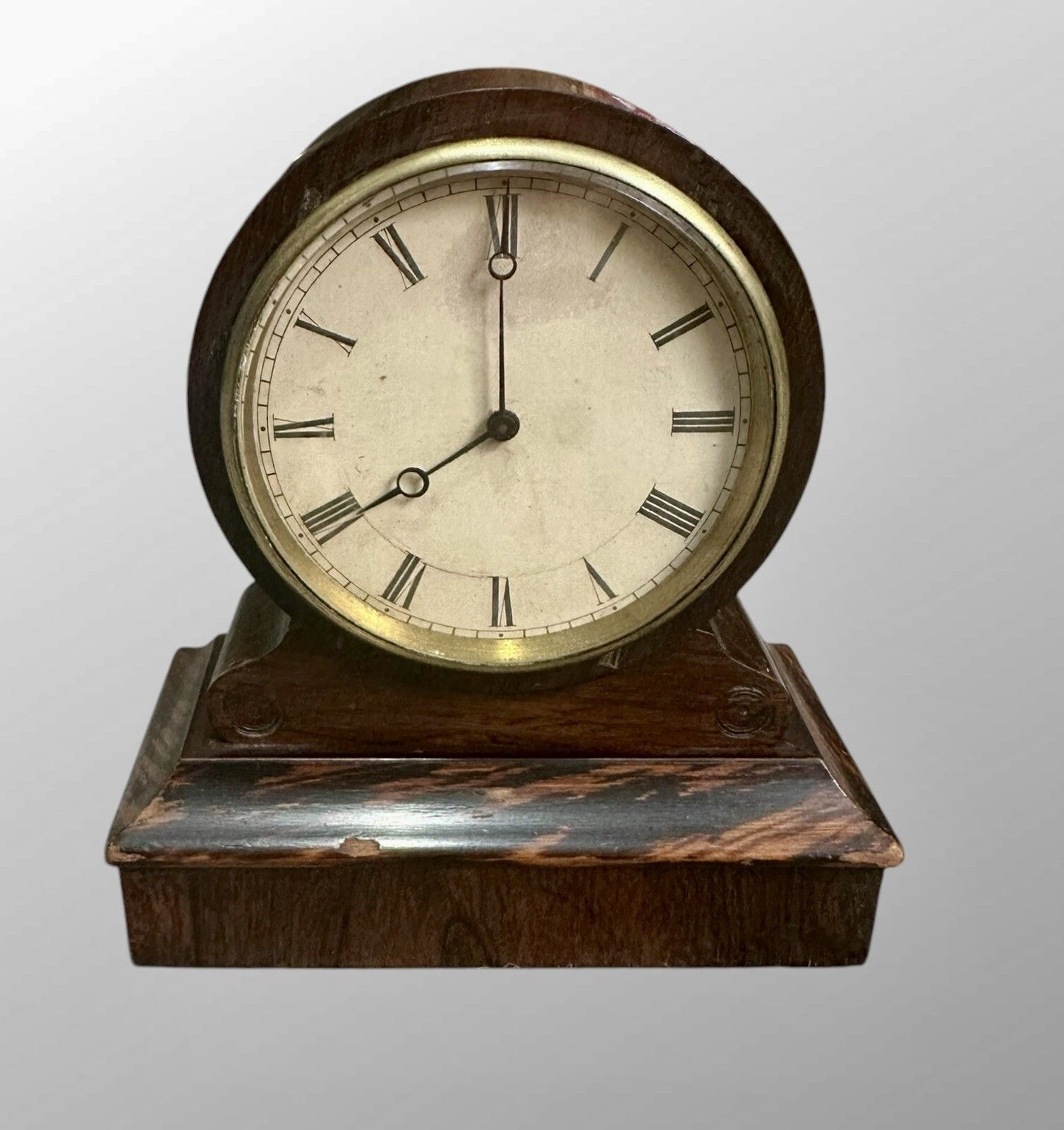 Miniature 19th Century French Simulated Rosewood Mantel Timepiece Beautiful photo furniture