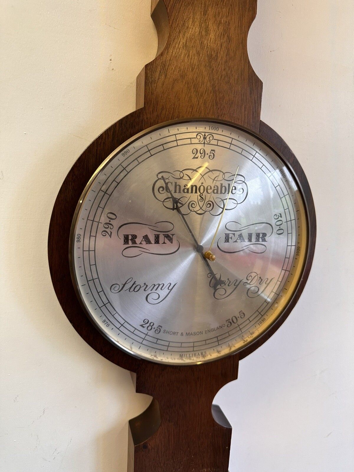 Short & Mason England Quality Aneroid Banjo Barometer photo for sale