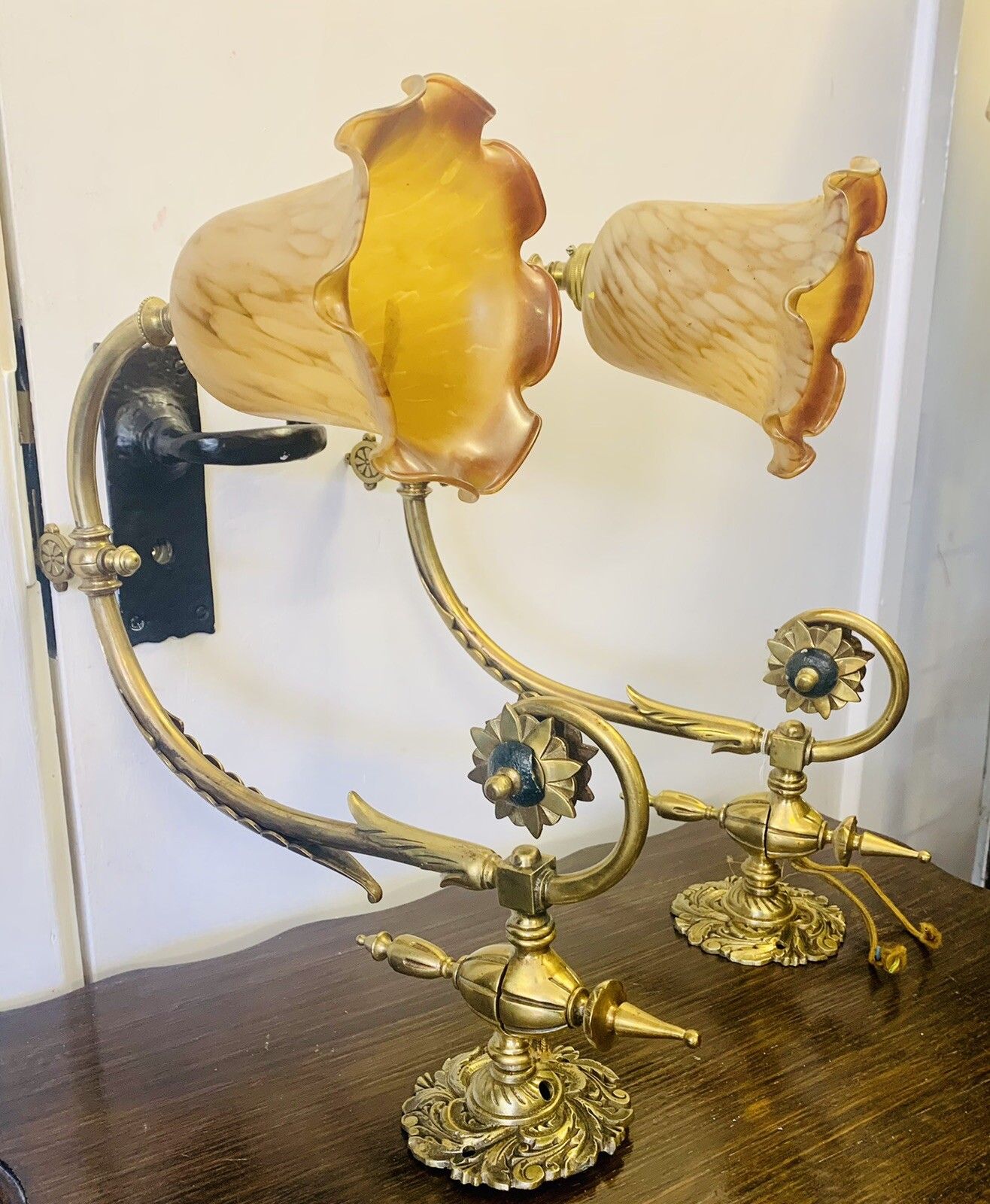 Exquisite Antique Art Nouveau Top Quality Wall Lights Goose Neck Gorgeous ￼ photo furniture