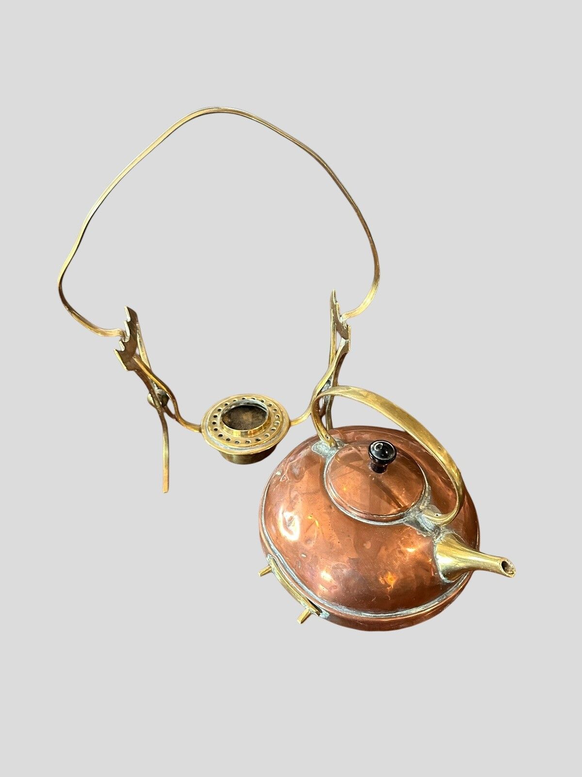 Antique Brass Spirit Kettle On Stand And With Burner.By W.Soutter &Son C1900s. photo Home Decor