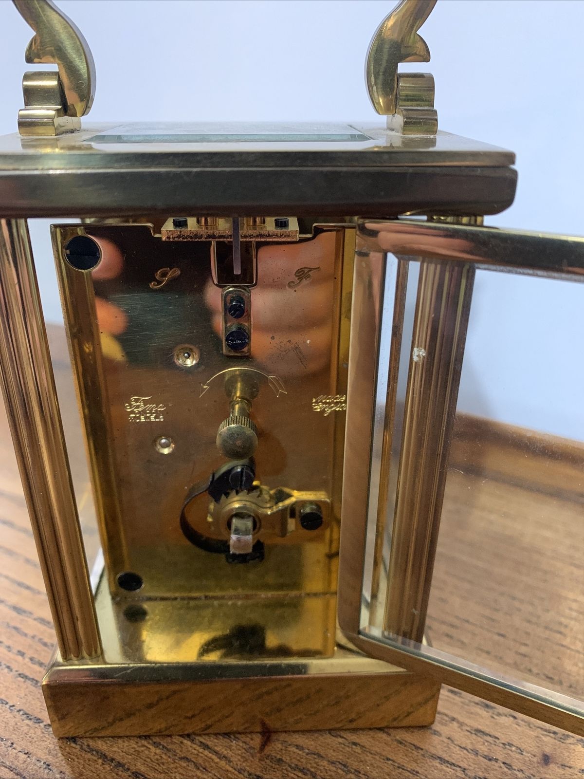 Vintage Top Quality London Clock Co 11 Jewel Brass Carriage Clock Bevelled Glass photo vinterior