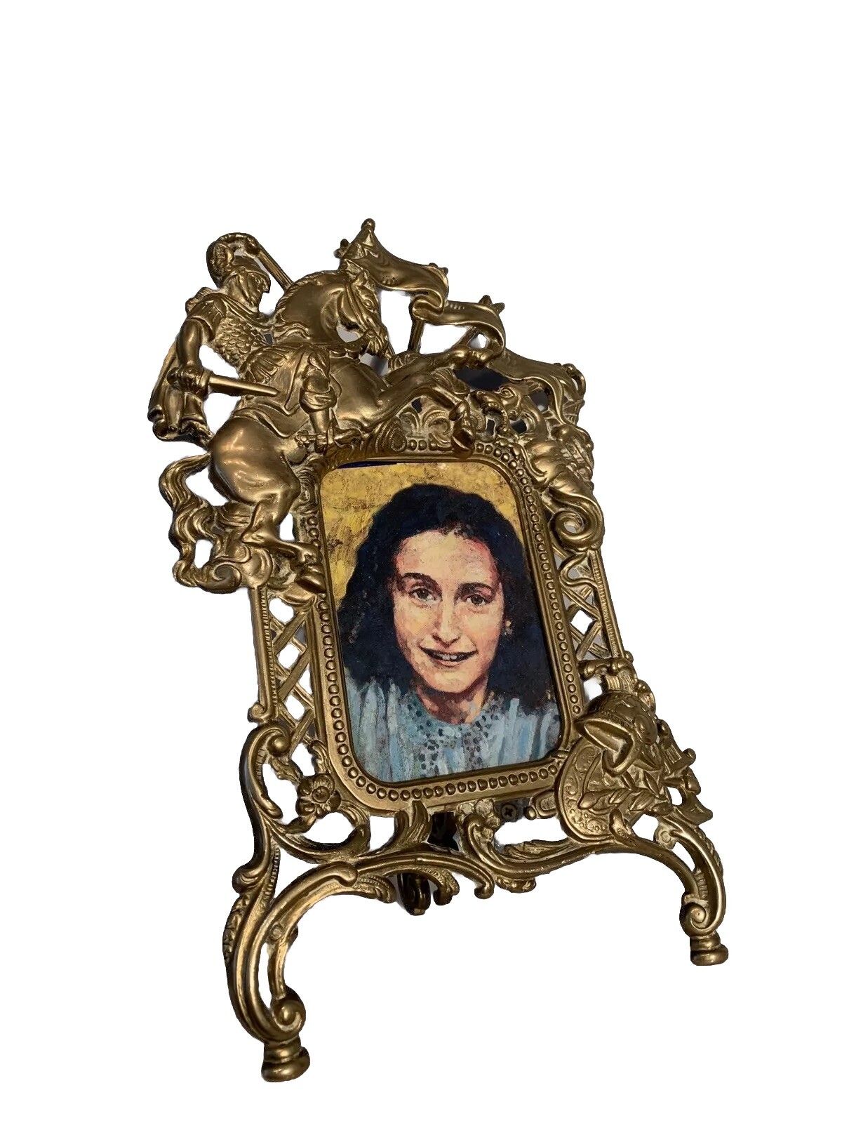 Victorian Brass Photo Frame Brass Horse Theme  With Glass 32cm By 20cm