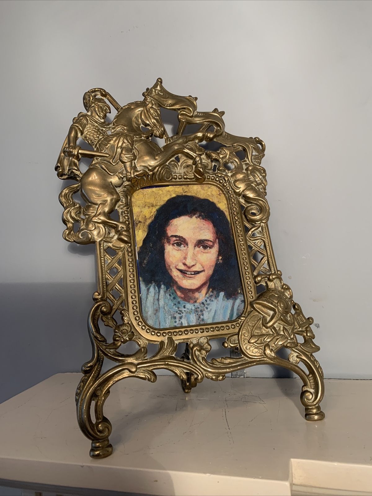 Victorian Brass Photo Frame Brass Horse Theme  With Glass 32cm By 20cm photo furniture
