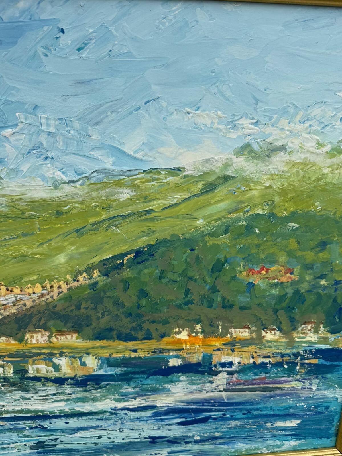 Peter Moore Listed Artist Oil Conwy Castle Coastal Landscape Huge 52.25” X 22” photo furniture