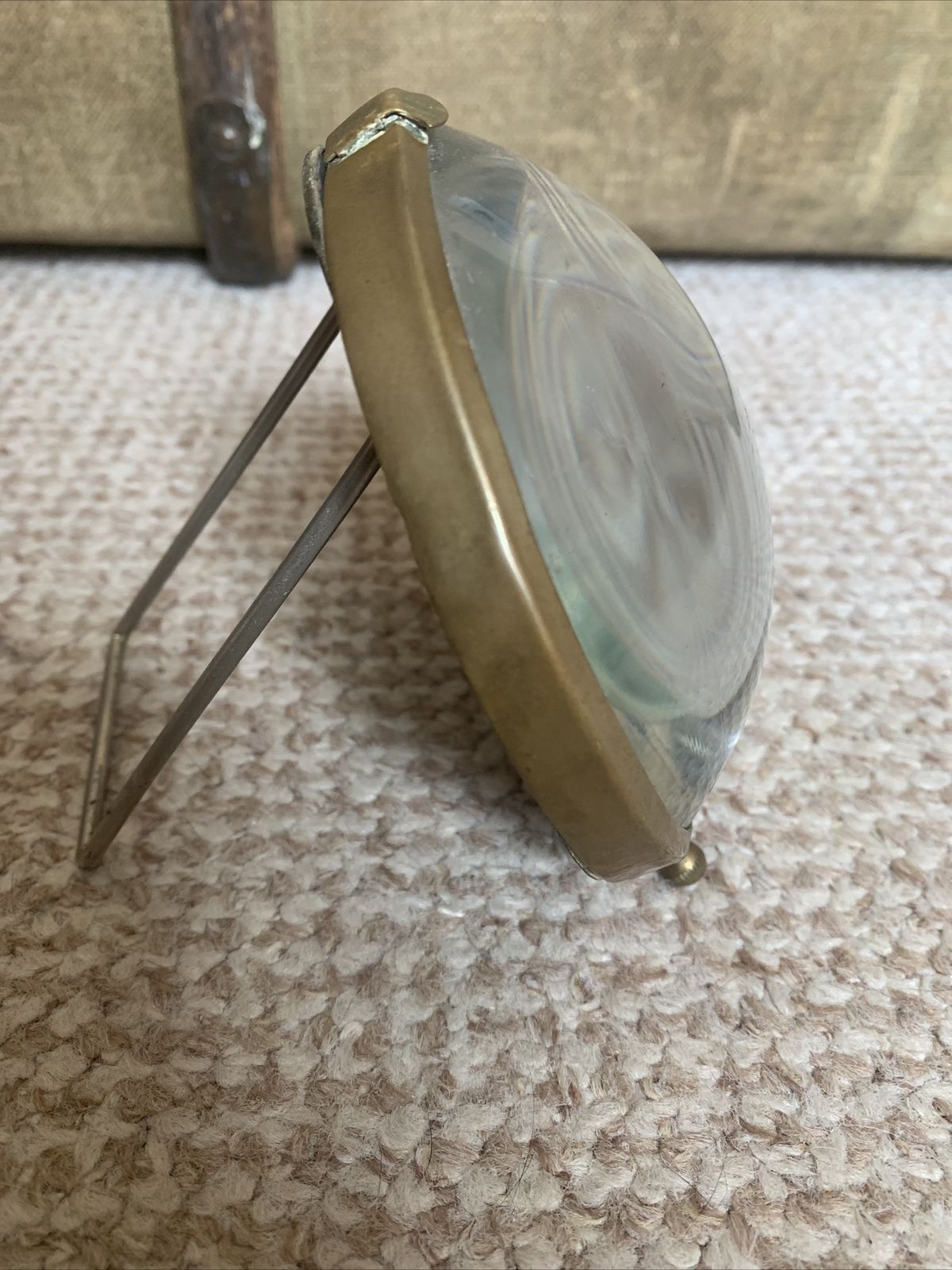 Art Deco Rare Polyfoto Convex Glass Photo Frame Brass And Glass photo vinterior