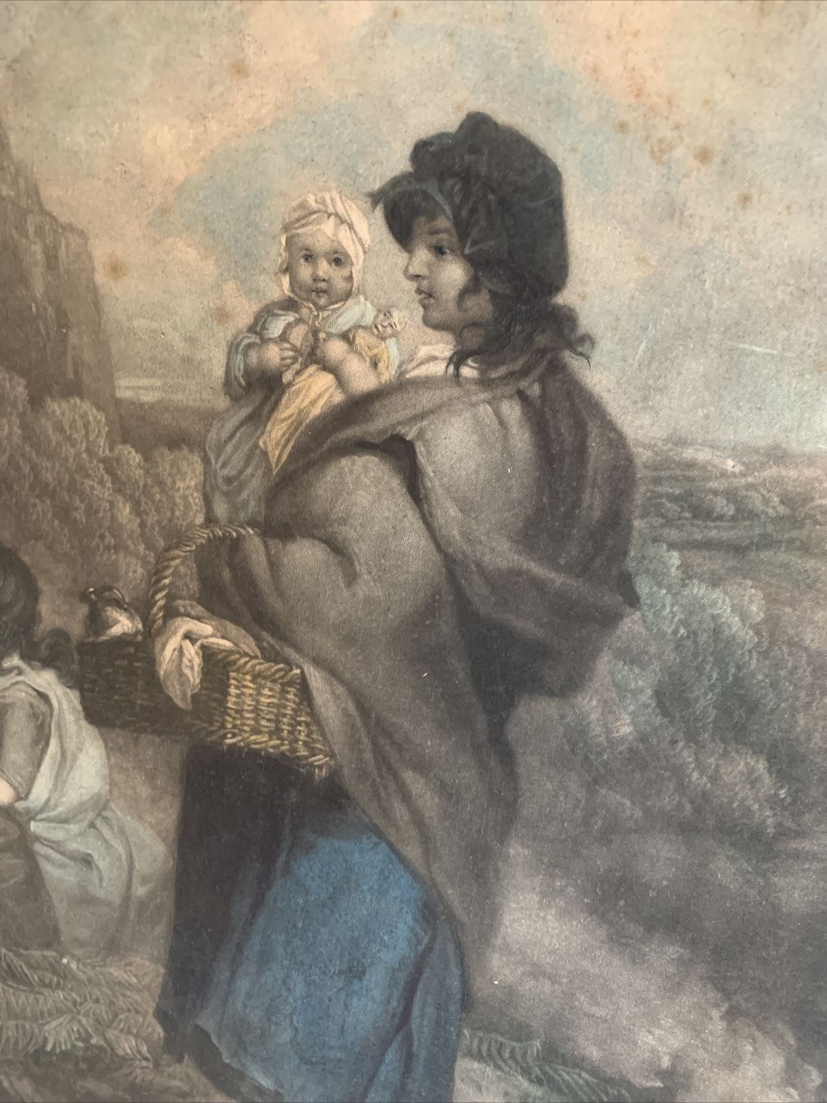 J.R. Smith After George Morland 1799 Mezzotint, The Fern Gatherers photo furniture
