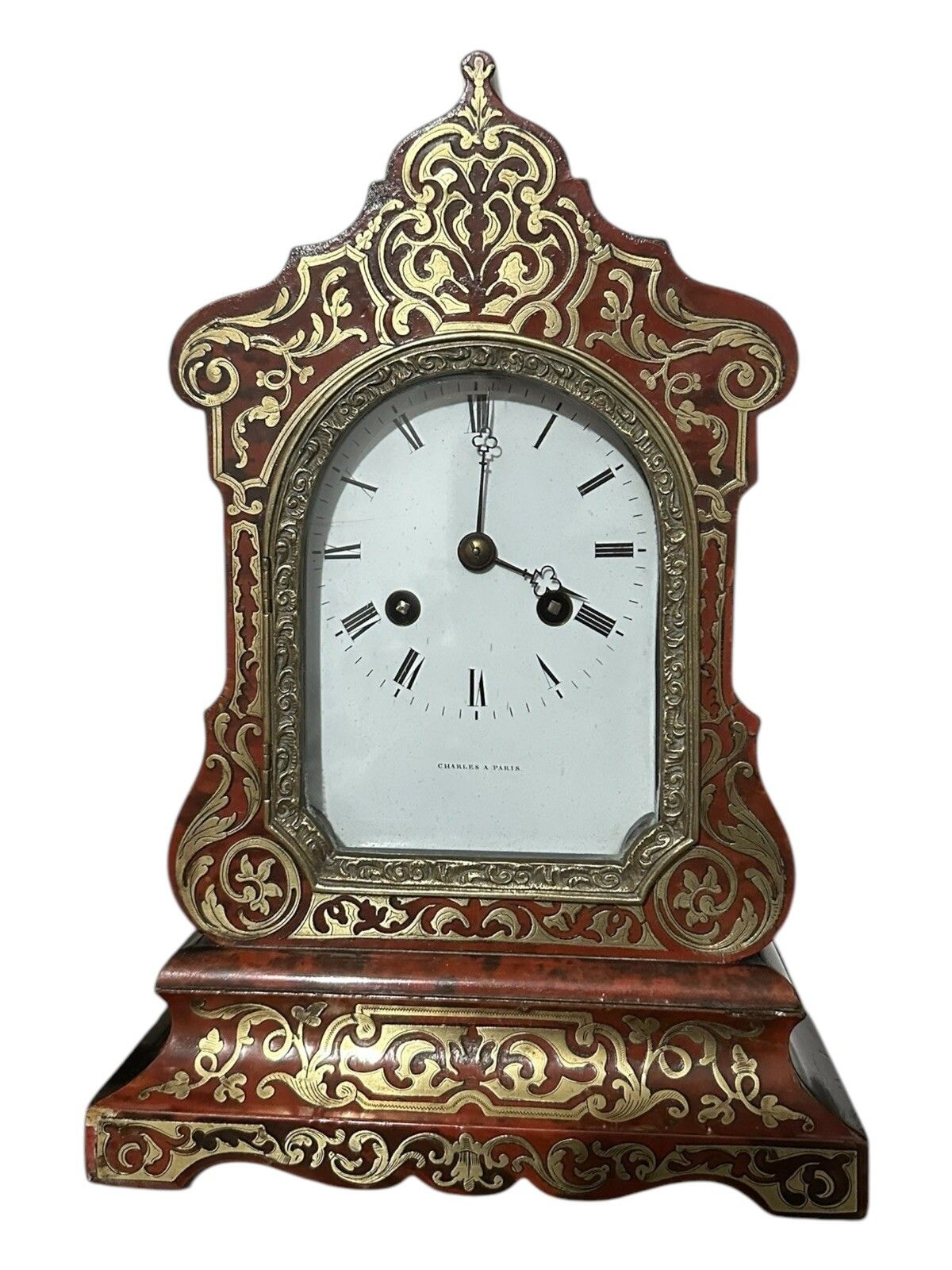 Outstanding Boulle Mantel Clock By Leroy Of Paris, Mid 19th Century photo for sale