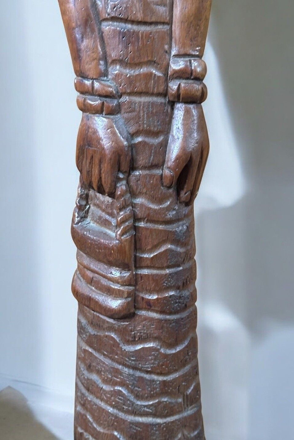 Antique Large Wood Carved African Woman Over 3.5 Foot High photo Art