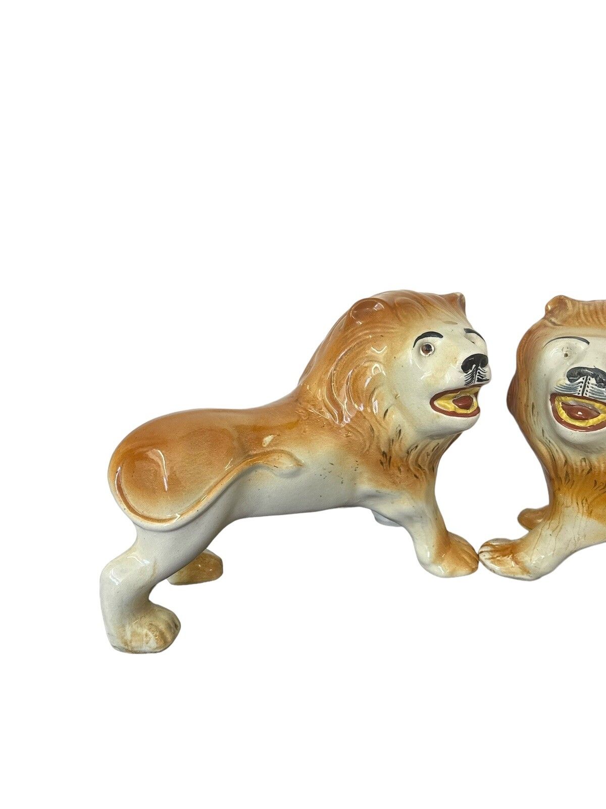 Pair Of Extra Large Sadler Burslem England Staffordshire Lions photo vinterior