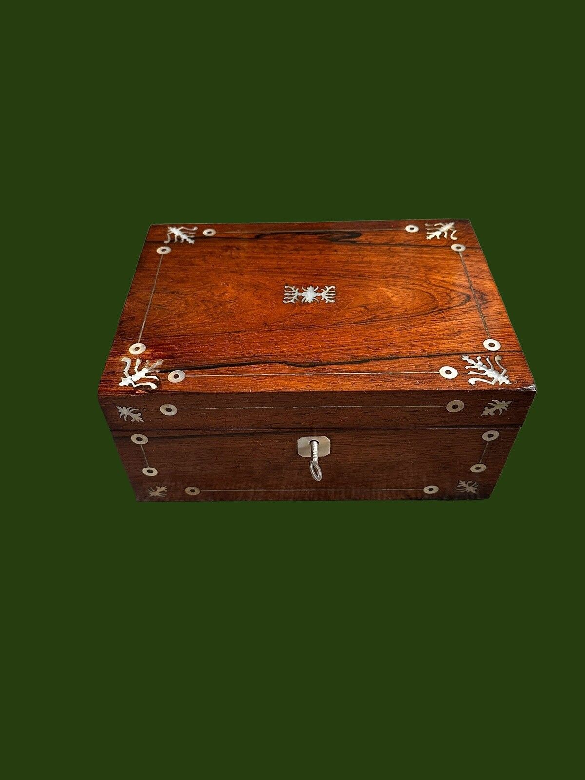 Victorian Rosewood & Mother Of Pearl Box / Sewing Box Keepsake Jewellery photo for sale