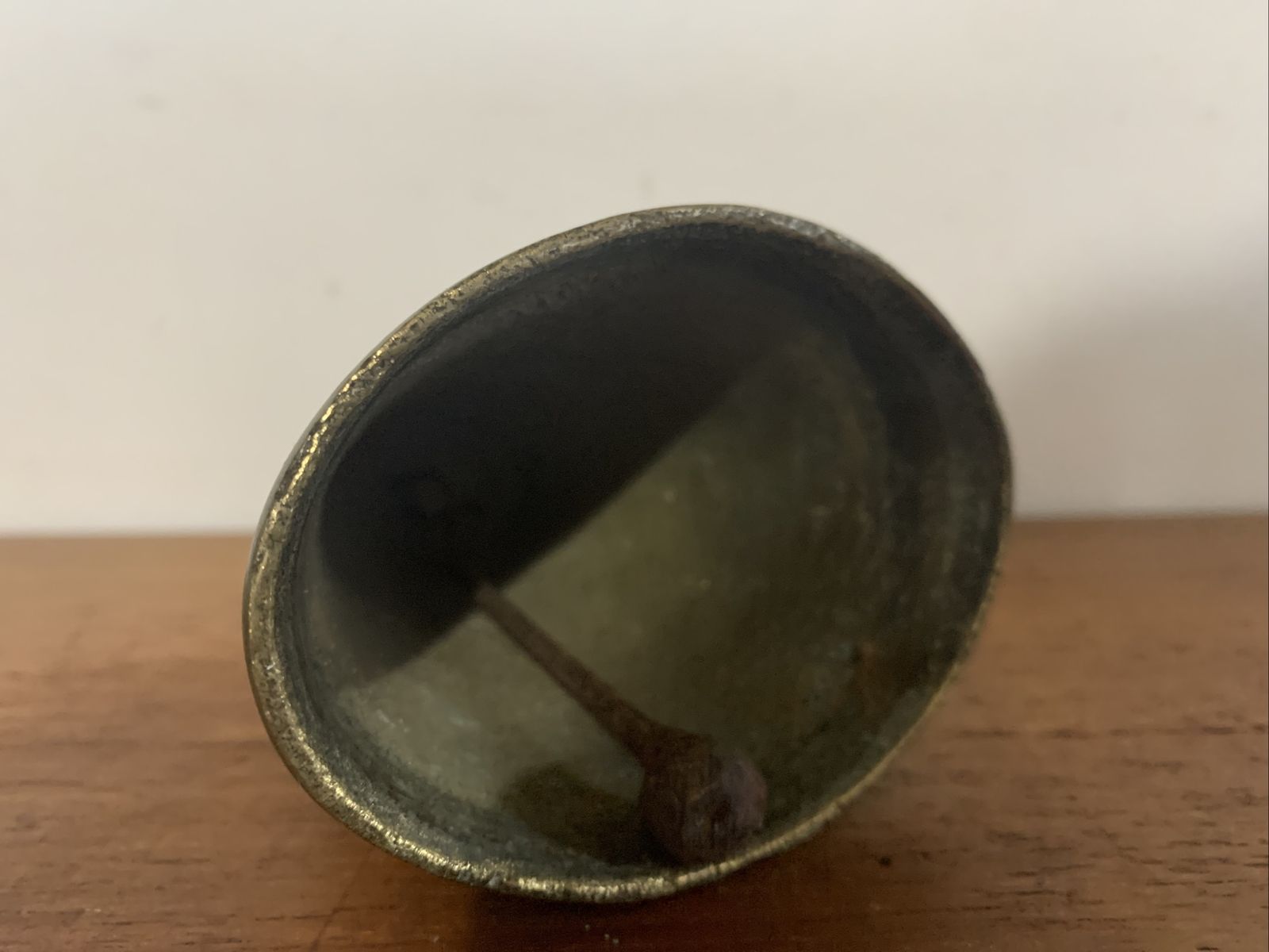 Antique Primitive Brass Bell With Cross photo buy