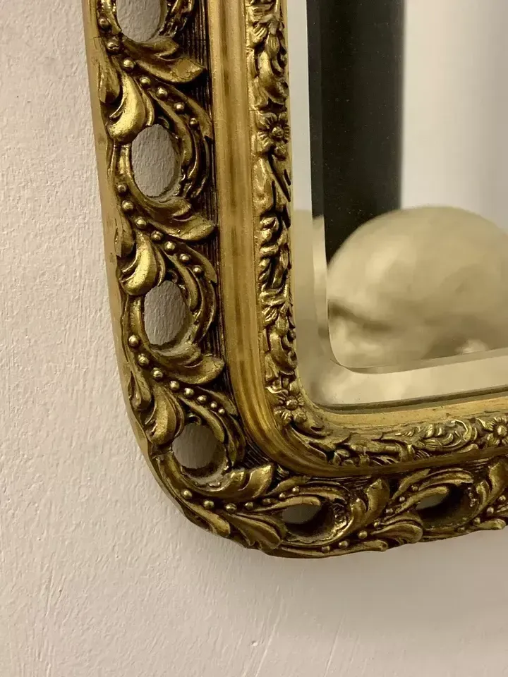 Superb Mid Century Hollywood Oval Gold Rocco Bevelled Mirror 65cm By 50cm photo Home Decor