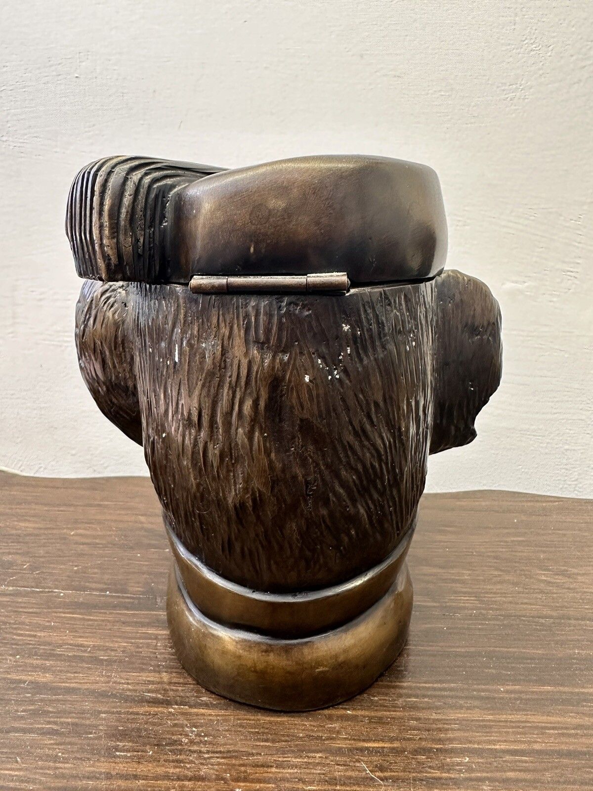 Fabulous Bronze Dog Bust Tobacco Jar With Glass Eyes 2.47kg photo 365.0