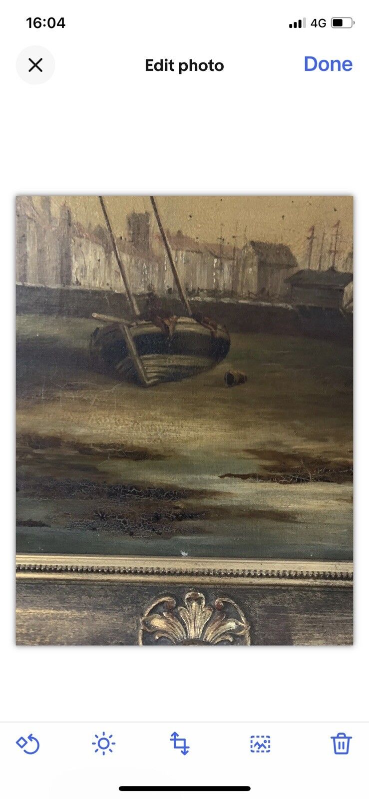 170.0 19tn Century Oil On Canvas Nautical Fishing Harbour Scene ￼In Style Of Godchaux photo
