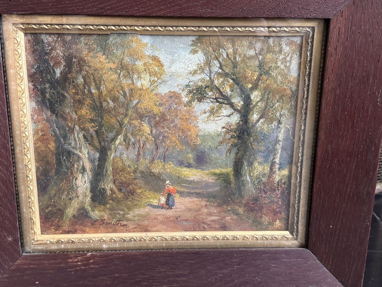 L Smith Signed Original Early 20th Century Antique Oil Painting On Canvas photo Art