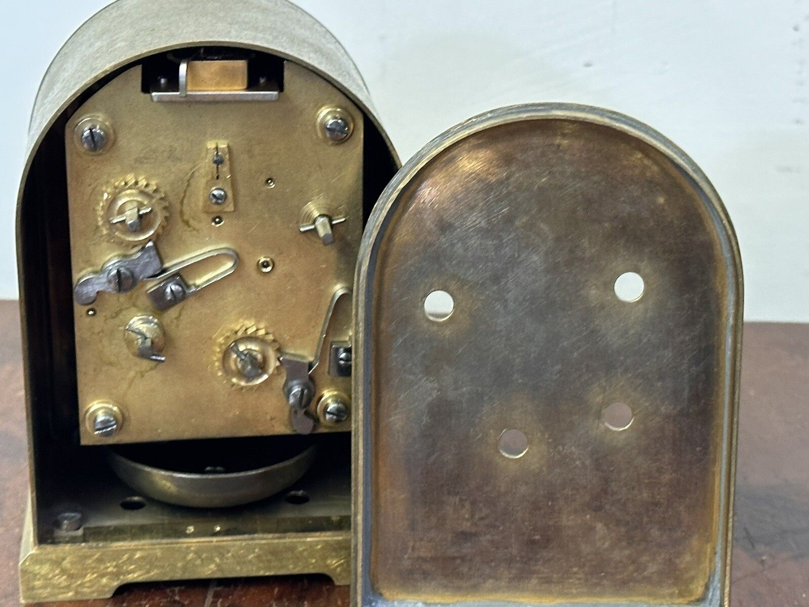 19th Century Antique French Brass Carriage Bell Alarm Clock Outstanding photo vintage