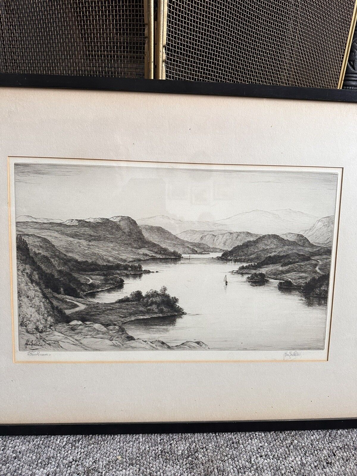John Fullwood Ri Rba (1854 1931) Early 20th C Etching, Thirlmere Signed photo furniture