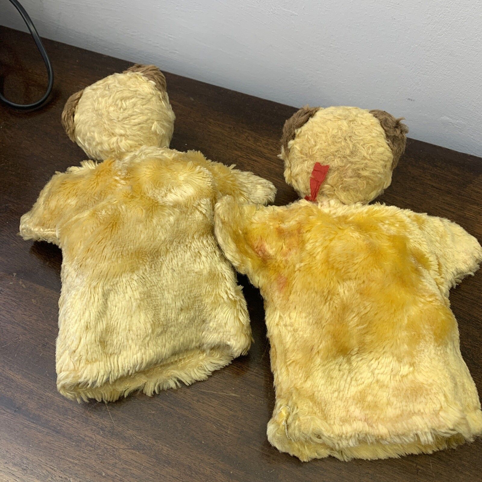 Pair Of Antique Mohair Teddy Bear Puppets photo Home Decor