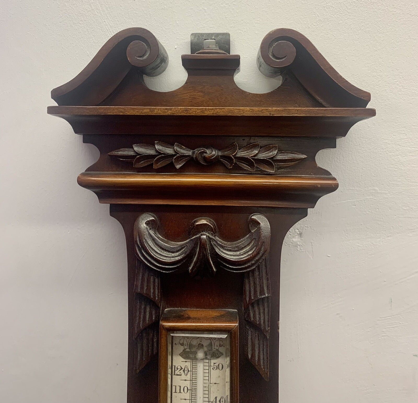 photo furniture Antique 19th Century Frank J Gould Birmingham Magnificent Carved Barometer  95cm
