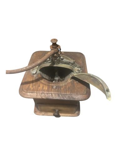 Japy Freres Antique Brass/Wood Hand Crank French Rustic Coffee Grinder/Mill photo 60.0