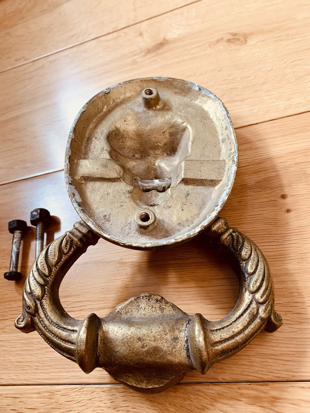 Antique Lion Head Large Beautiful Edwardian Solid Heavy Brass Front Door Knocker photo Home Fixtures