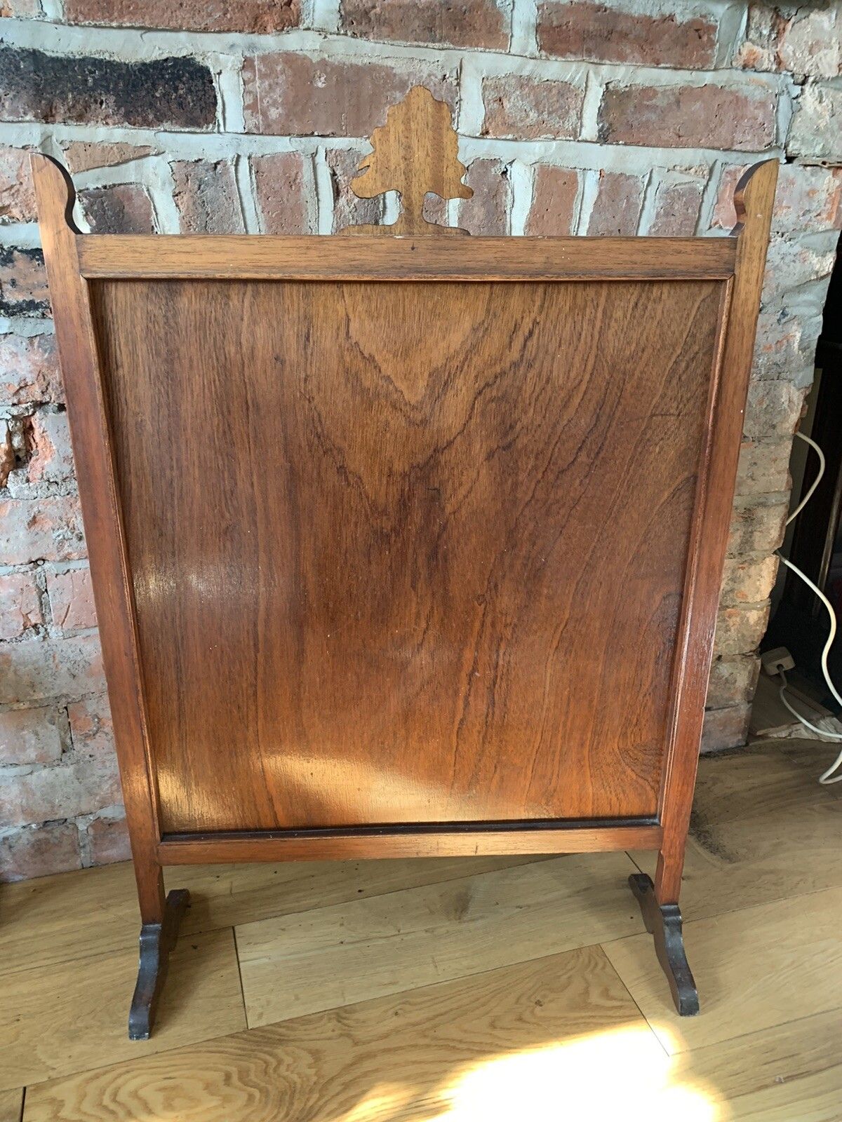 Stunning Edwardian Needlework Embroidered Oak Firescreen  Large Country House photo buy