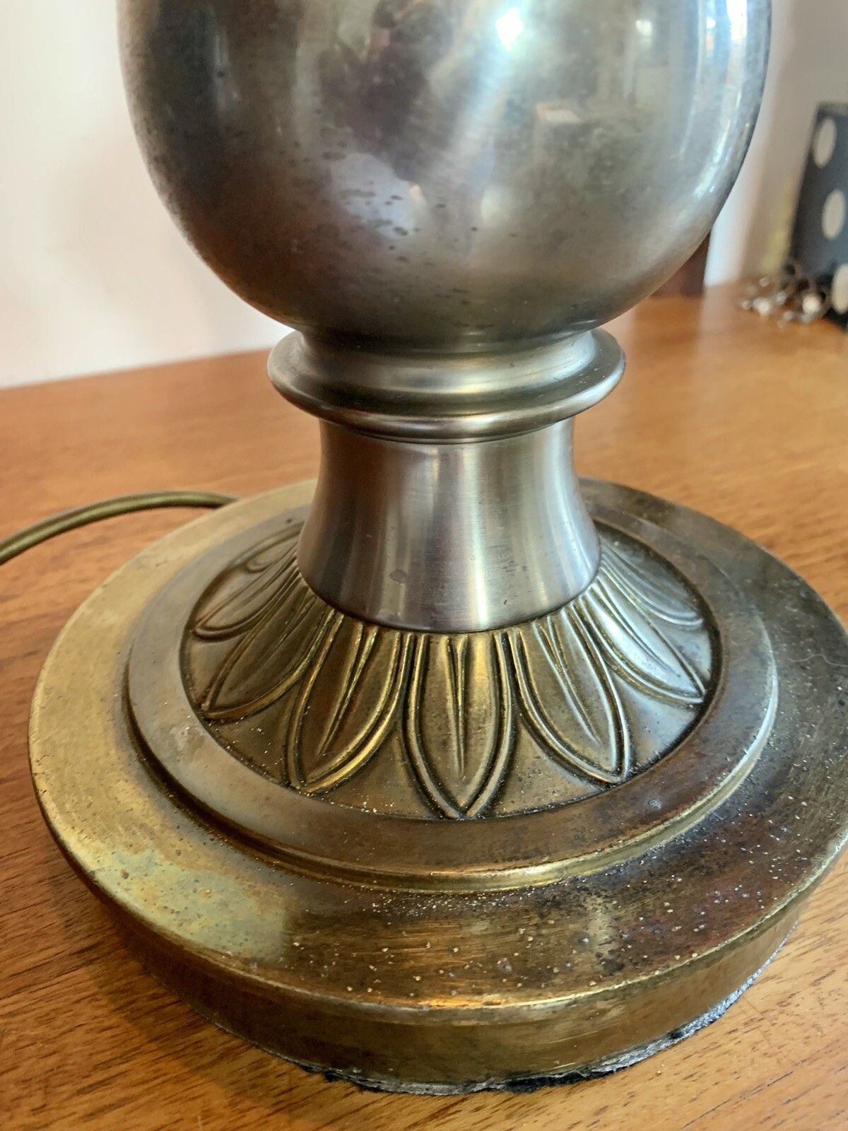 Antique Early 20th Century Large Impressive Brass And Chrome Table Lamp 62cm Hi￼ photo buy