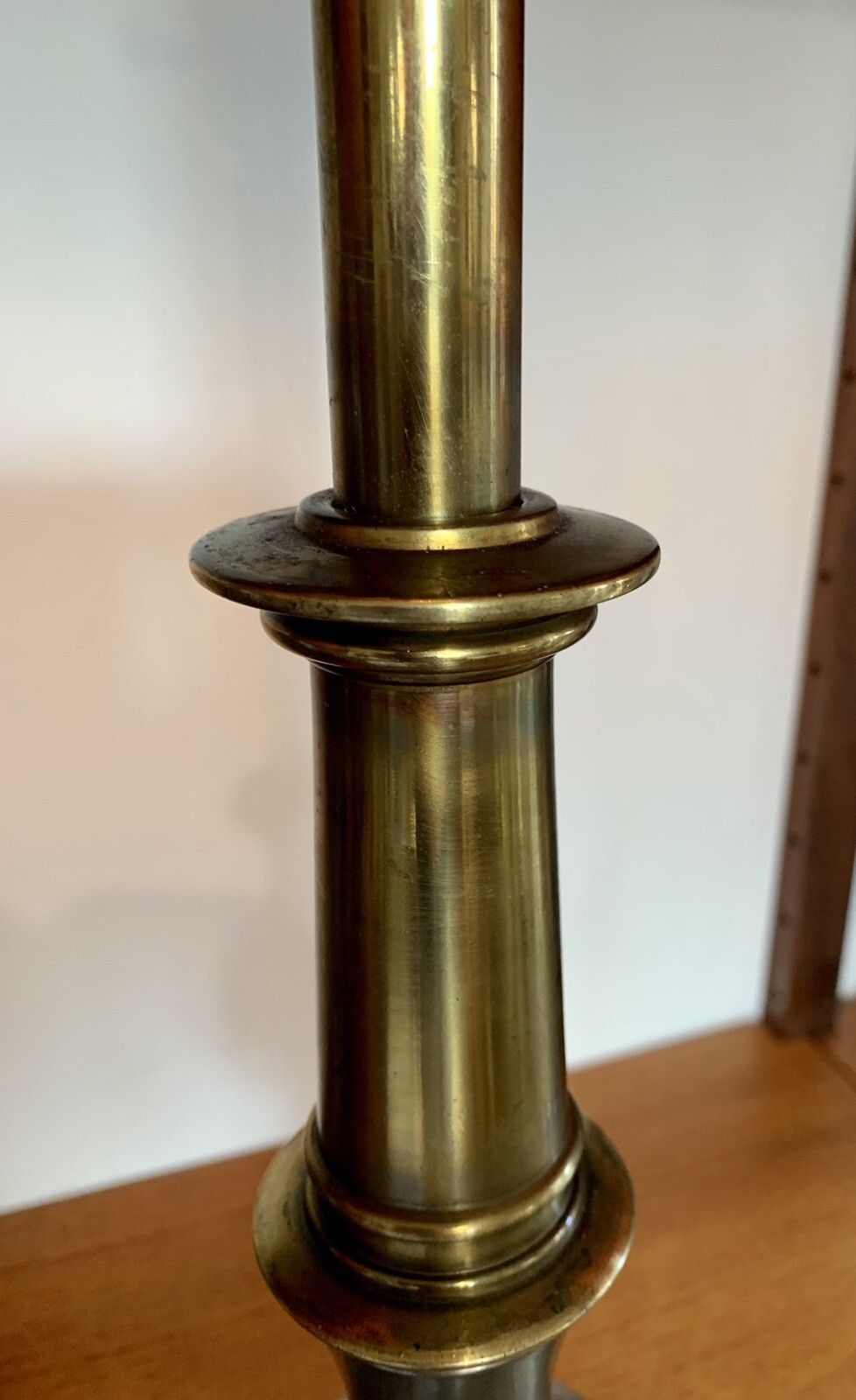 Antique Early 20th Century Large Impressive Brass And Chrome Table Lamp 62cm Hi￼ photo vintage