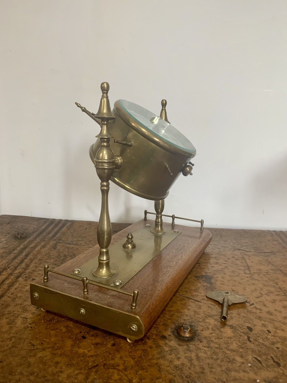 Antique Gpo 1 Mechanical Bulk Head Ships Clock Working Maritime photo vinterior