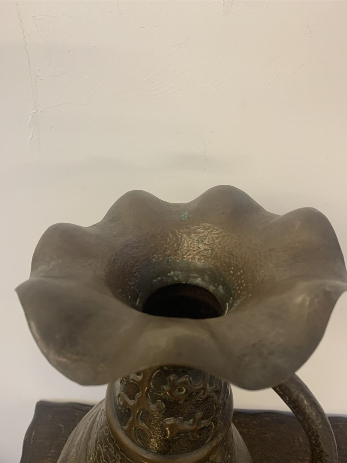 Antique Large Copper Oriental  Chinese? Tribal Ewer Pitcher Jug Heavy 3720 G photo vinterior