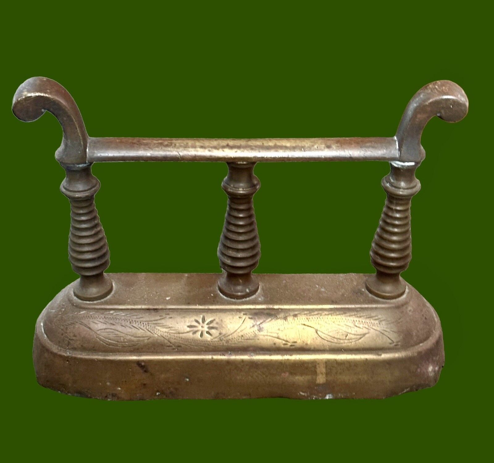 Antique Solid Brass Fire Dogs  Andirons Tool Rests Set Of 2 Period Home photo furniture