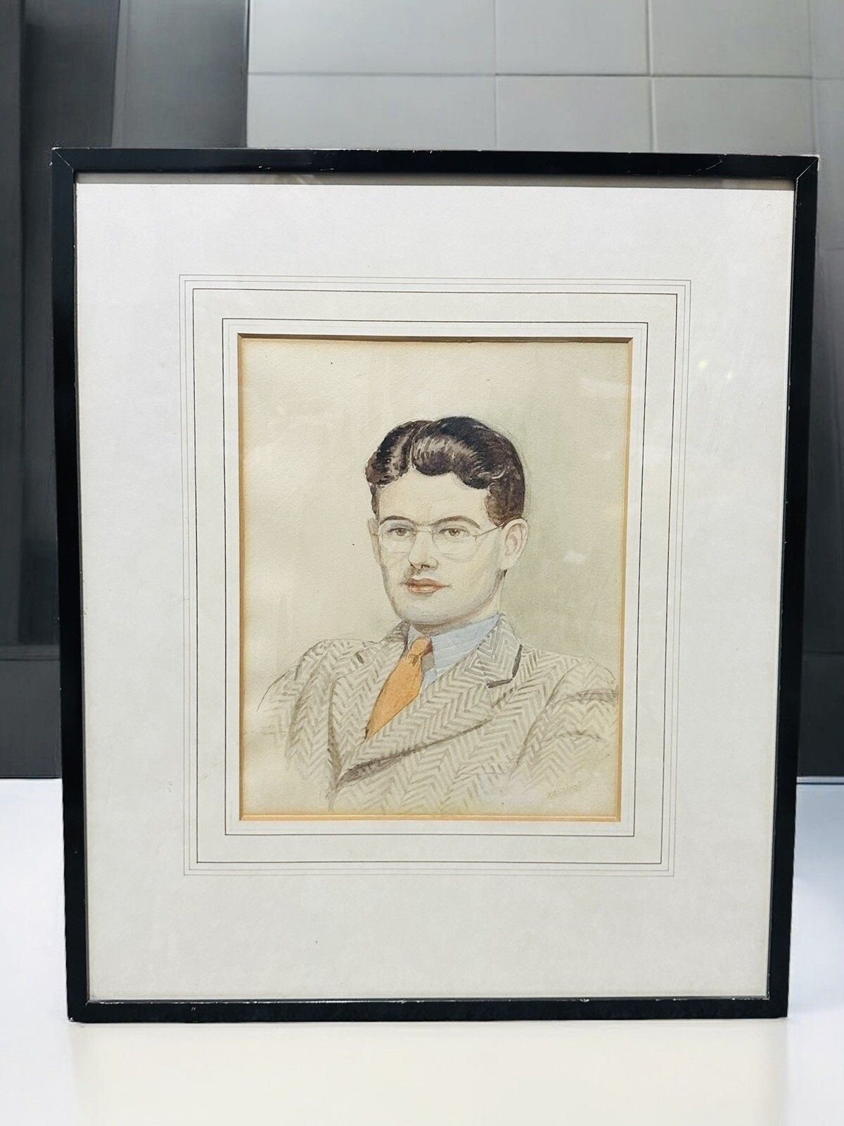C1920’s Original Watercolour Portrait Signed By Artist 50cm By 43cm