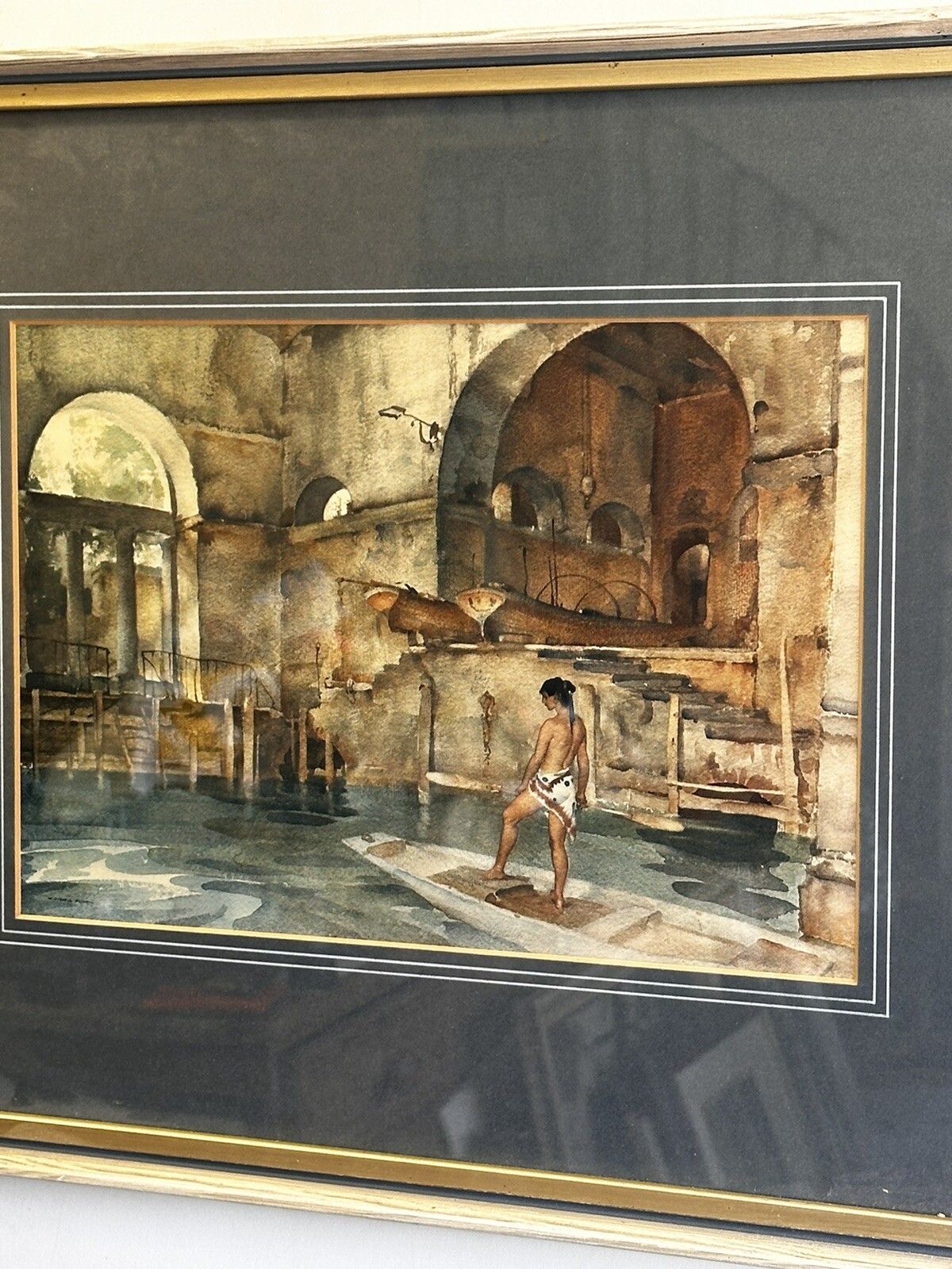 Sir William Russell Ra Flint Lithograph  The Marchesais Boathosue  Dated 1960 photo Art